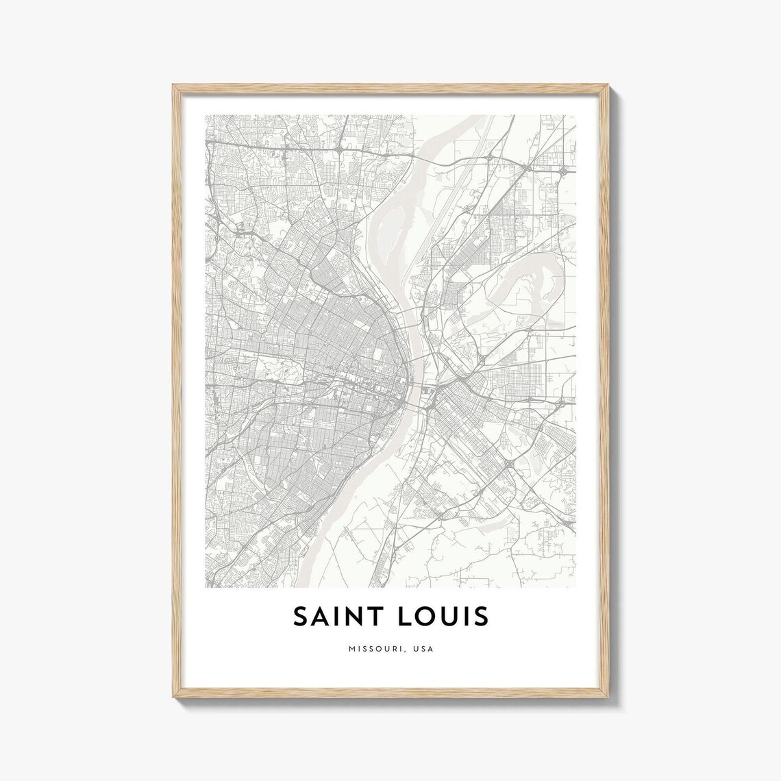 Saint Louis Missouri USA Minimalist City Map Street Art Print