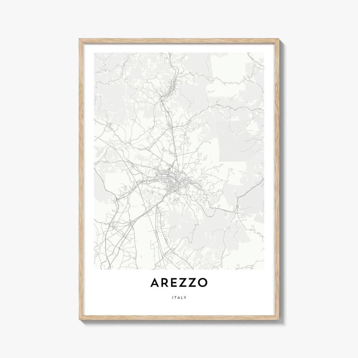 Arezzo Tuscany Italy Minimalist City Map Line Art Travel Poster