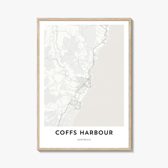 Coffs Harbour Australia Minimalist Coastal City Map Art Poster