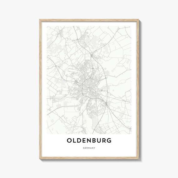 Oldenburg Germany Minimalist Historic City Street Map Poster