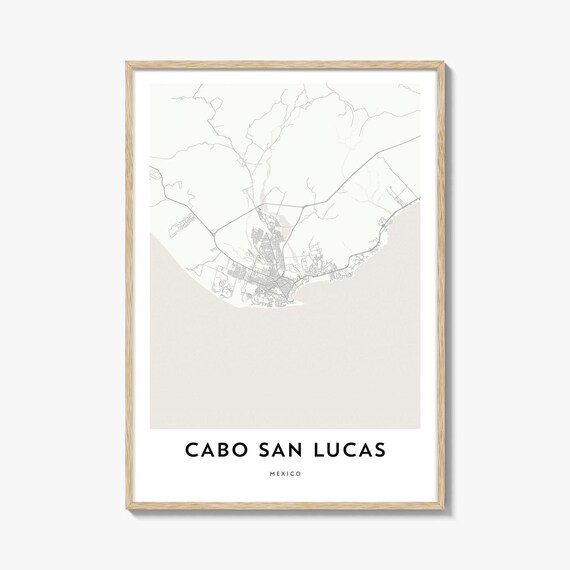 Cabo San Lucas Mexico Minimalist Coastline Map Poster in Modern Style