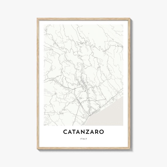 Catanzaro Italy Minimalist City Street Map Line Art Wall Art