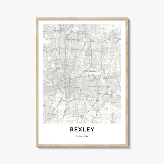 Bexley Ohio USA Minimalist City Street Map Modern Line Art Wall Art