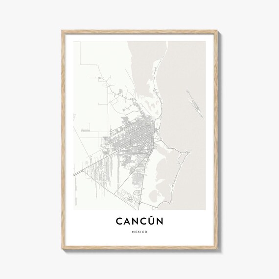 Cancun Mexico Minimalist City Street Map Modern Edition Poster