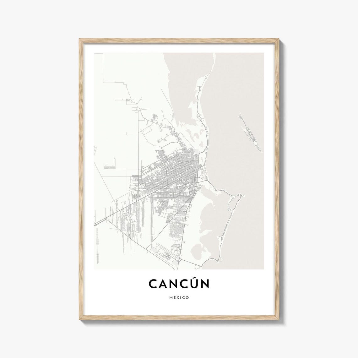 Cancun Mexico Minimalist City Street Map Modern Edition Poster