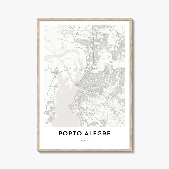 Porto Alegre Brazil Minimalist City Street Map Art Travel Poster