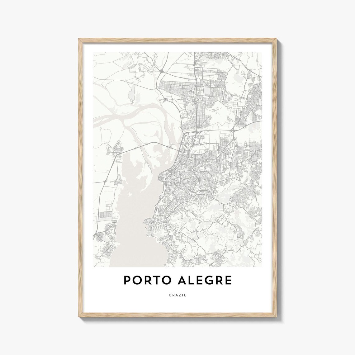 Porto Alegre Brazil Minimalist City Street Map Art Travel Poster