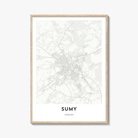 Sumy Ukraine Minimalist City Map Poster Modern Street Grid Artwork