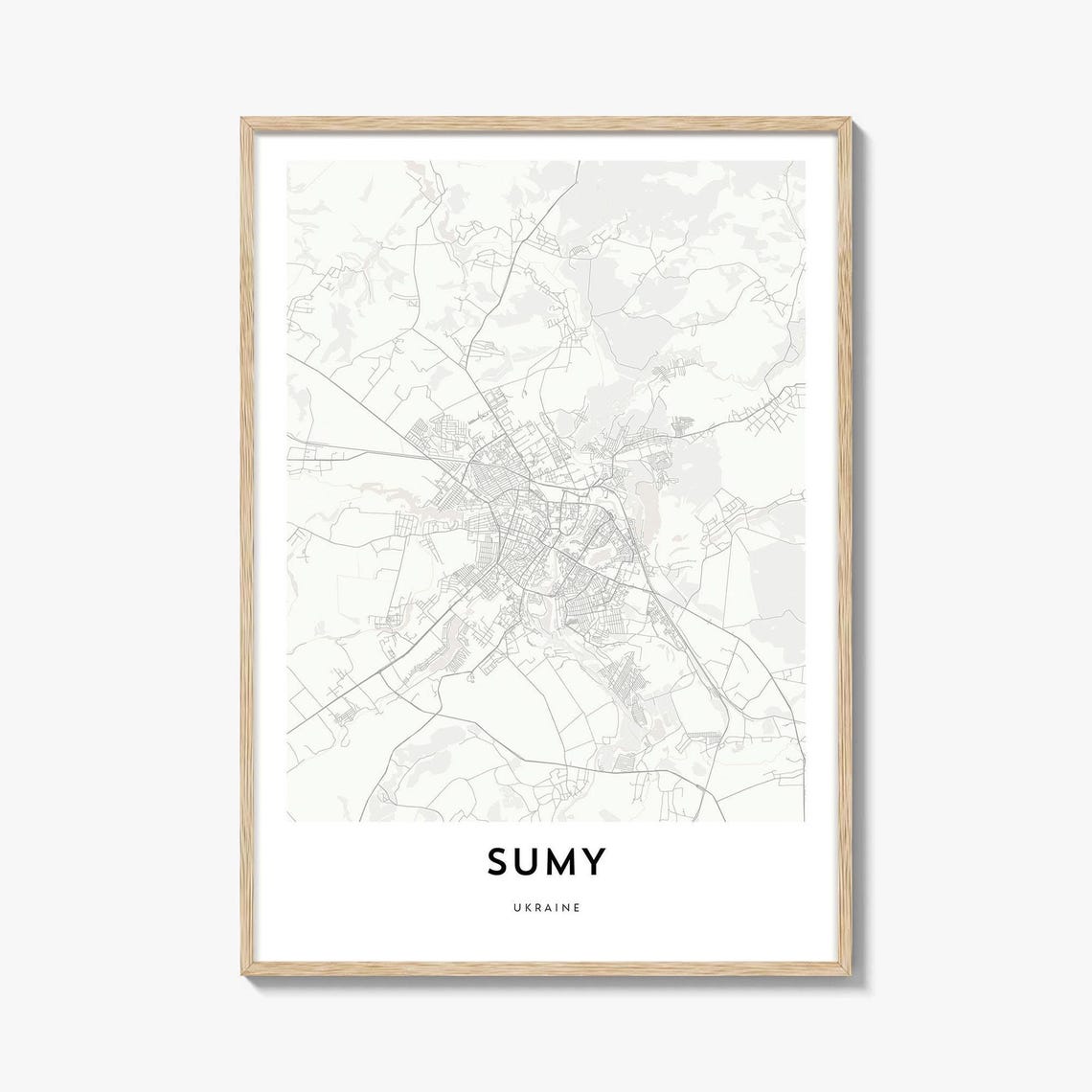 Sumy Ukraine Minimalist City Map Poster Modern Street Grid Artwork