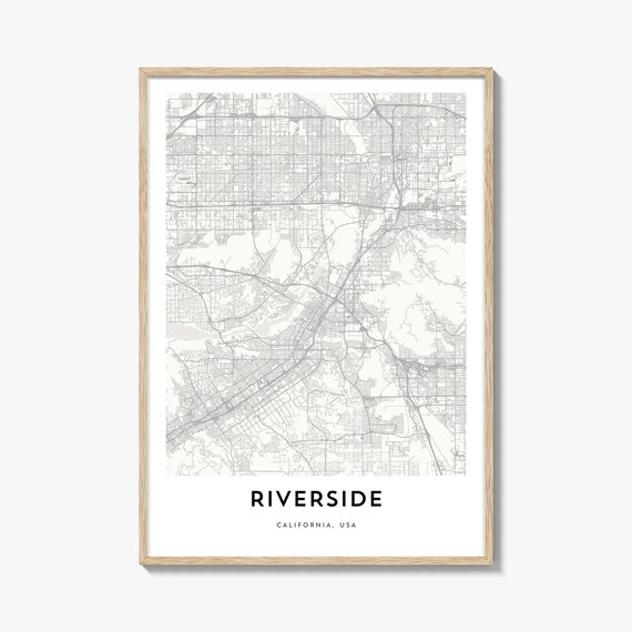 Riverside California Minimalist Street Map City Art Print Decor