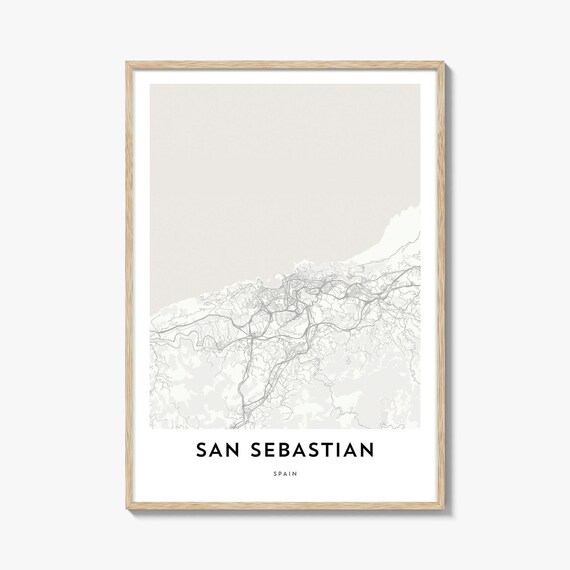 San Sebastian Spain Minimalist City Map Line Art Travel Poster