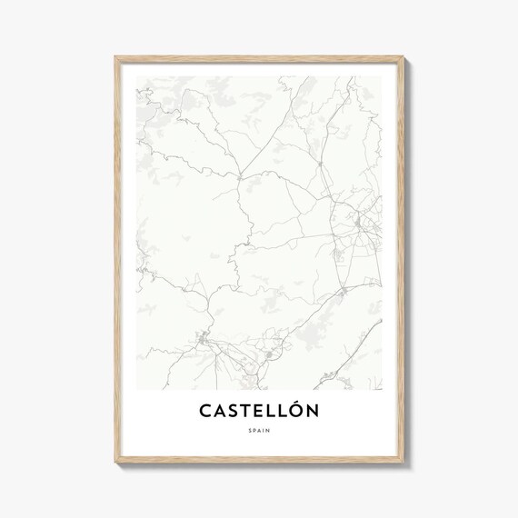 Castellon Spain Minimalist City Street Map Modern Wall Poster