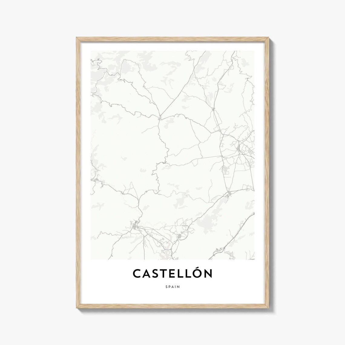 Castellon Spain Minimalist City Street Map Modern Wall Poster