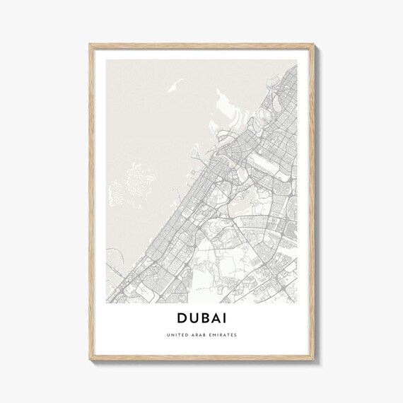 Minimalist Dubai United Arab Emirates Street Map City Art Poster