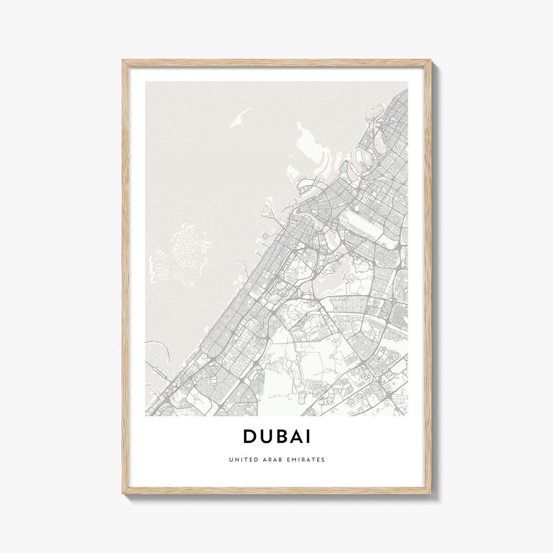 Minimalist Dubai United Arab Emirates Street Map City Art Poster