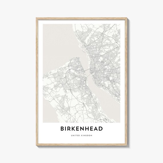 Birkenhead United Kingdom Minimalist City Map Line Art Modern Wall Art