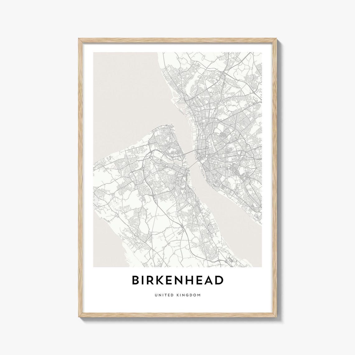 Birkenhead United Kingdom Minimalist City Map Line Art Modern Wall Art