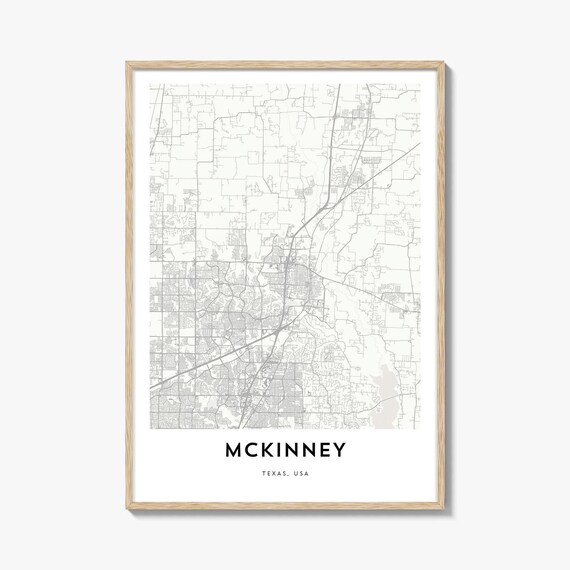 McKinney Texas USA Minimalist City Map Line Drawing Gift Poster