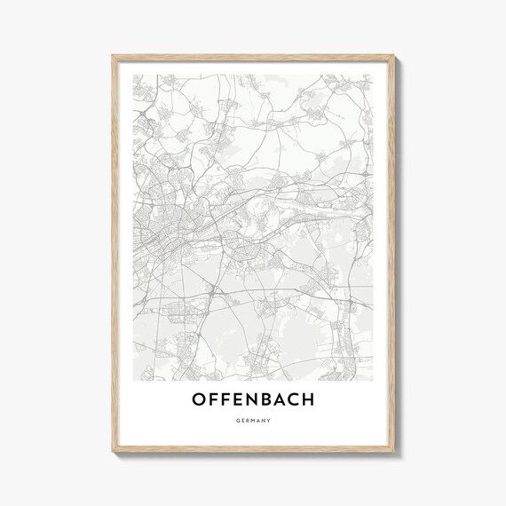 Offenbach Germany Minimalist White City Street Map Art Poster