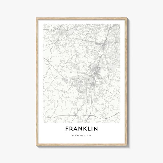 Franklin Tennessee USA Minimalist City Street Map Line Art Poster
