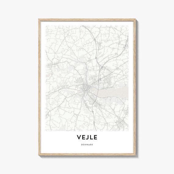Vejle Denmark Minimalist City Map Poster for Scandinavian Home Decor
