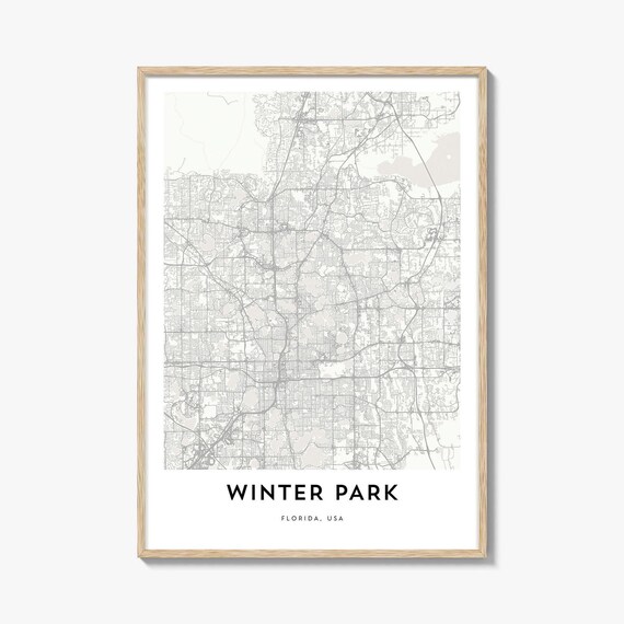 Winter Park Florida USA Minimalist City Map Line Art Home Poster