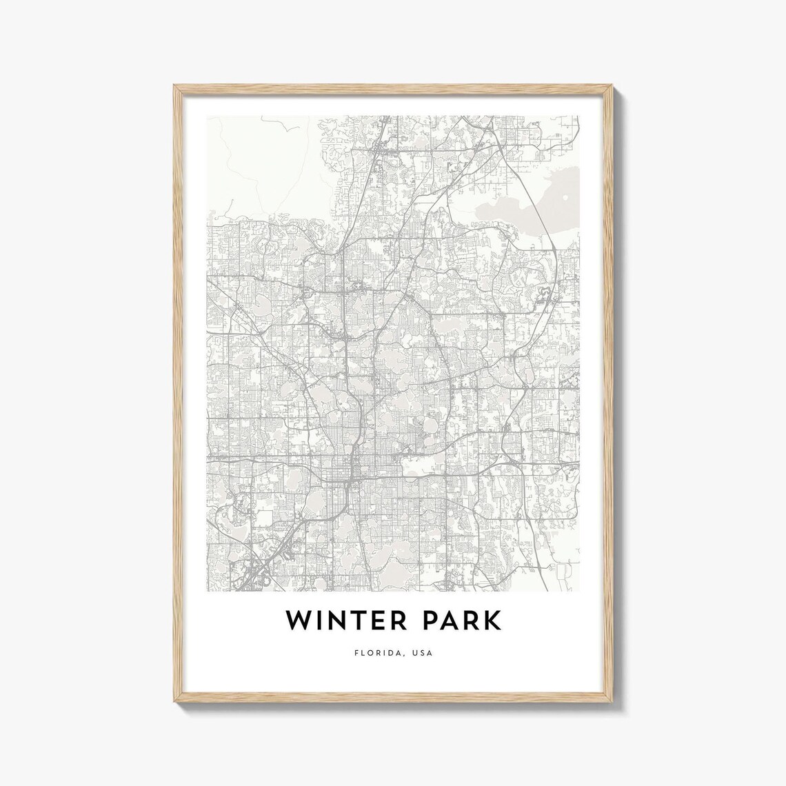 Winter Park Florida USA Minimalist City Map Line Art Home Poster