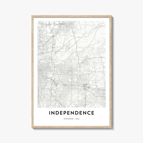 Independence Missouri USA Minimalist City Map Line Art Poster