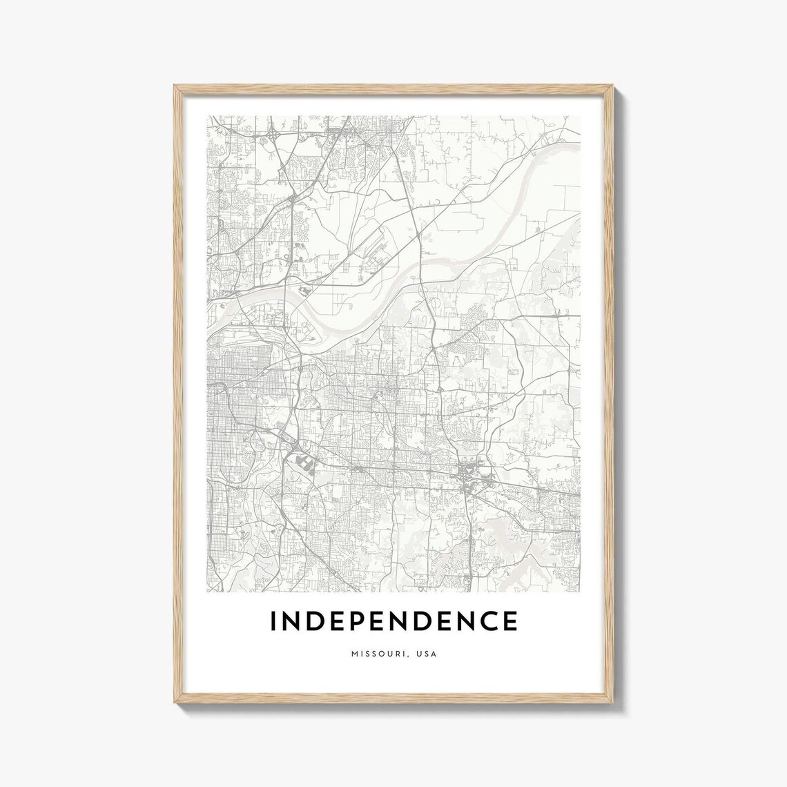 Independence Missouri USA Minimalist City Map Line Art Poster