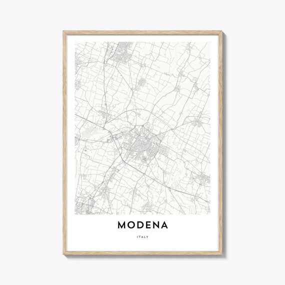 Modena Italy Minimalist City Map Poster Black White Modern Style