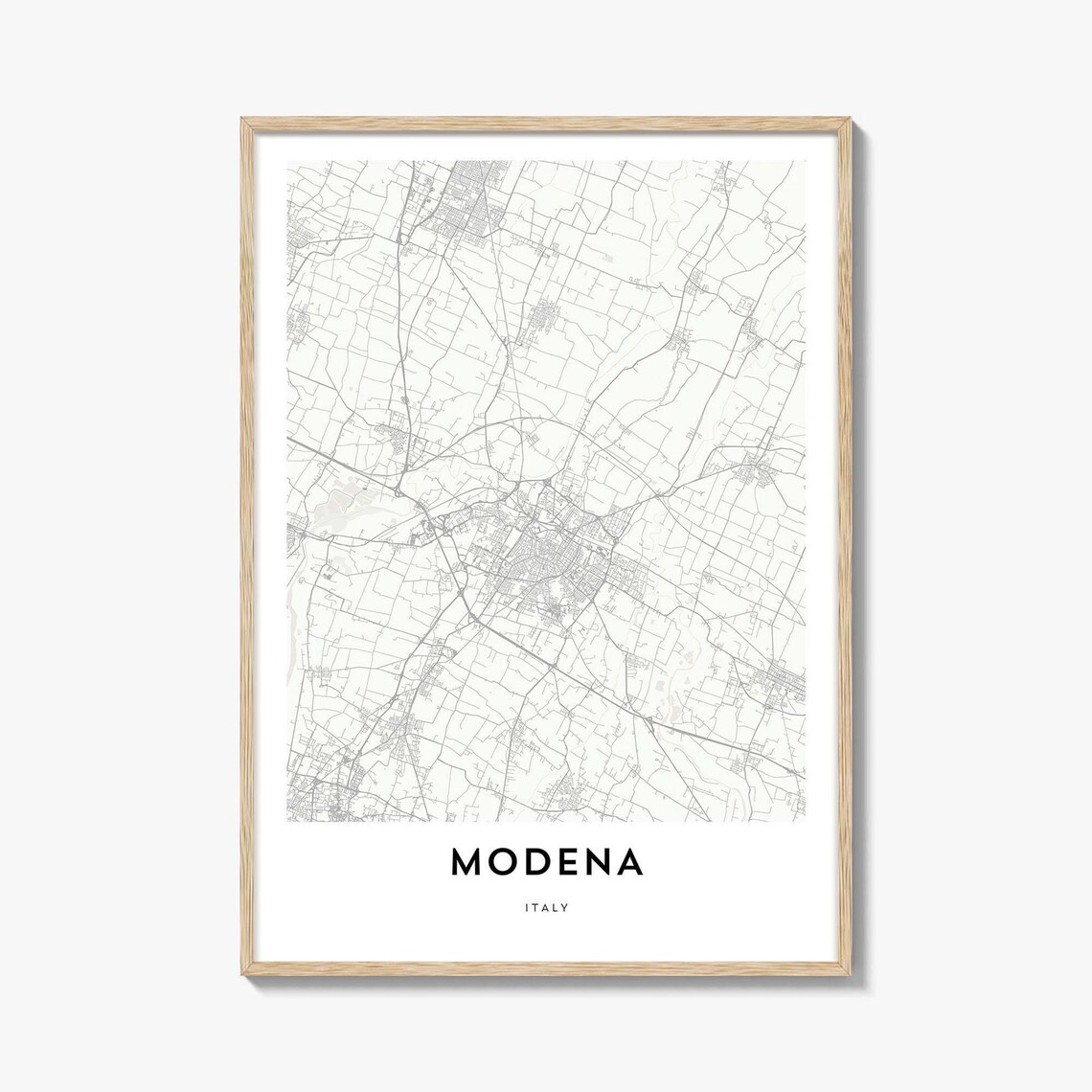 Modena Italy Minimalist City Map Poster Black White Modern Style