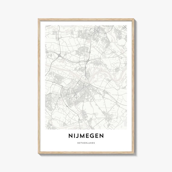 Nijmegen Netherlands Minimalist Detailed City Street Map Art Poster