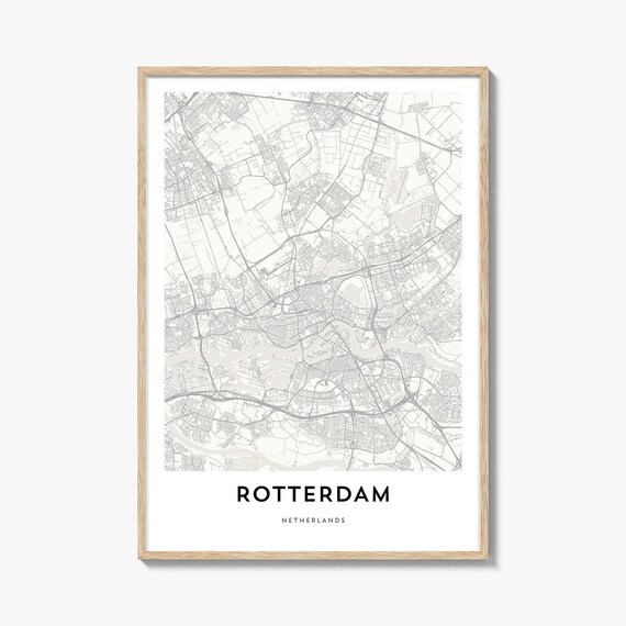 Rotterdam Netherlands Minimalist Street Map Modern Decor Poster