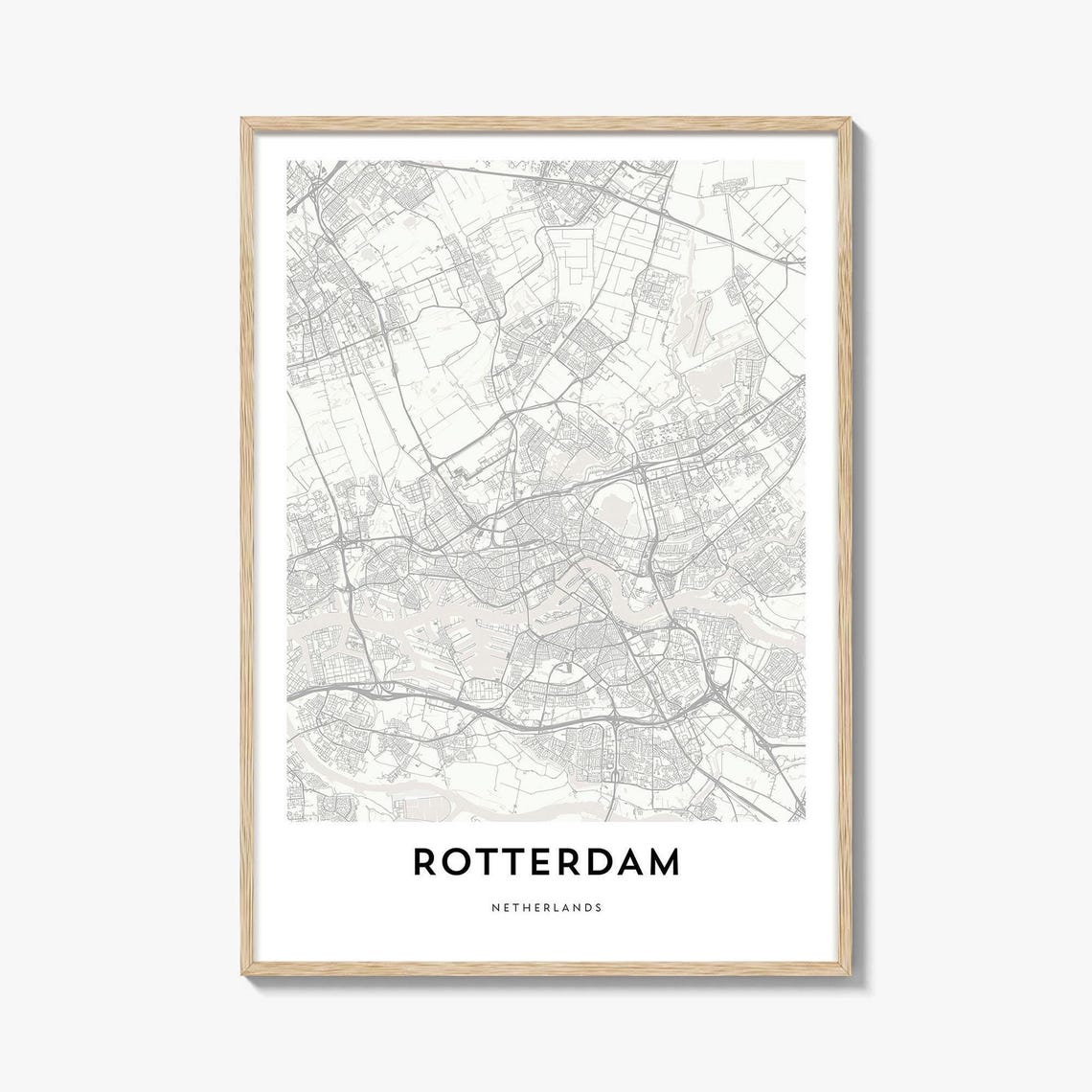 Rotterdam Netherlands Minimalist Street Map Modern Decor Poster