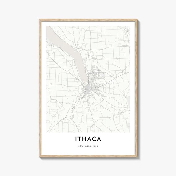 Ithaca New York USA Minimalist City Street Map Modern Wall Decor Poster