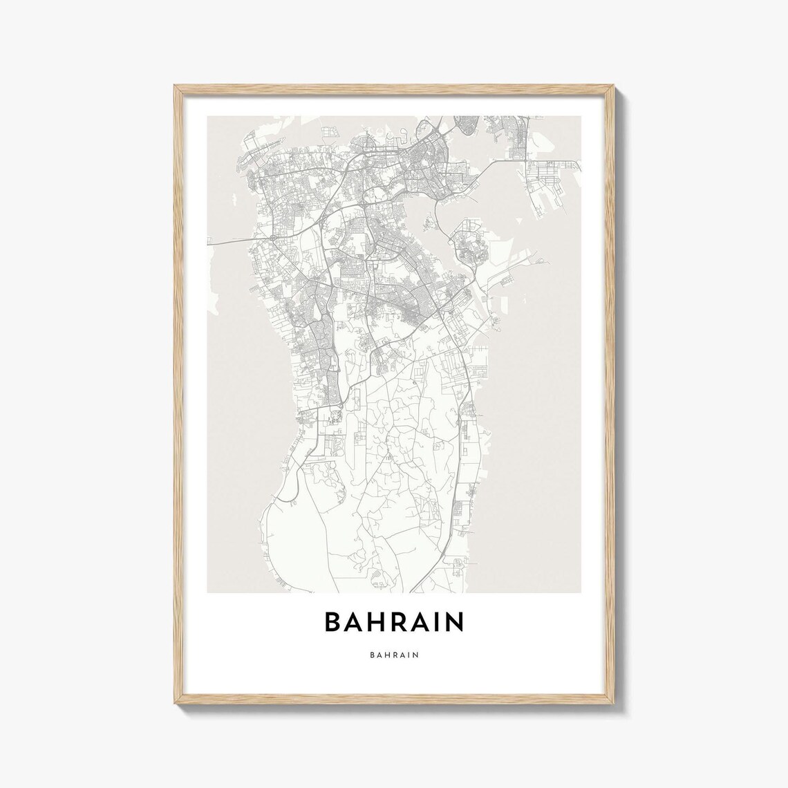 Bahrain Minimalist Island City Street Map Modern Decorative Art Poster