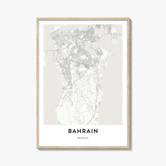 Bahrain Minimalist Island City Street Map Modern Decorative Art Poster