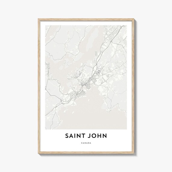 Saint John Canada Coastal City Street Map Minimalist Art Poster