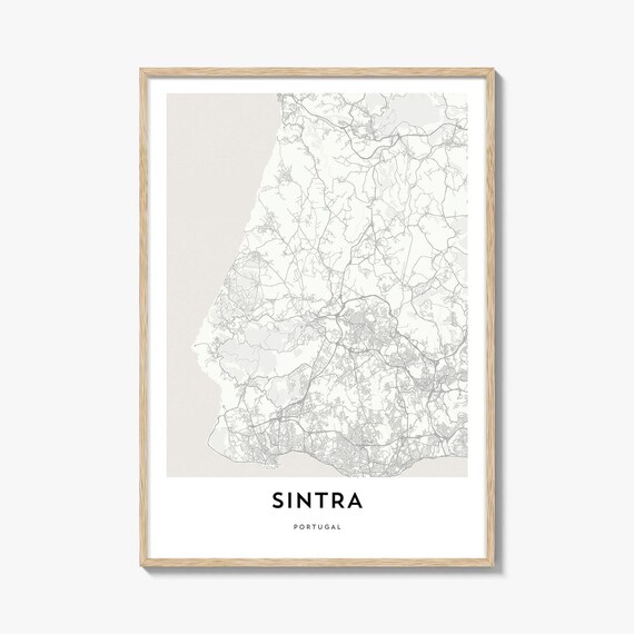 Sintra Portugal Coast Minimalist City Street Map Travel Poster