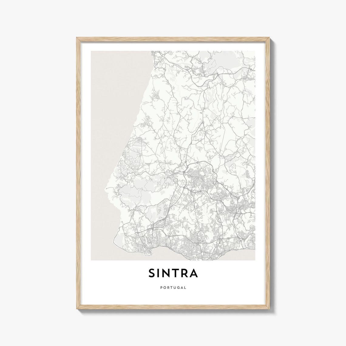 Sintra Portugal Coast Minimalist City Street Map Travel Poster