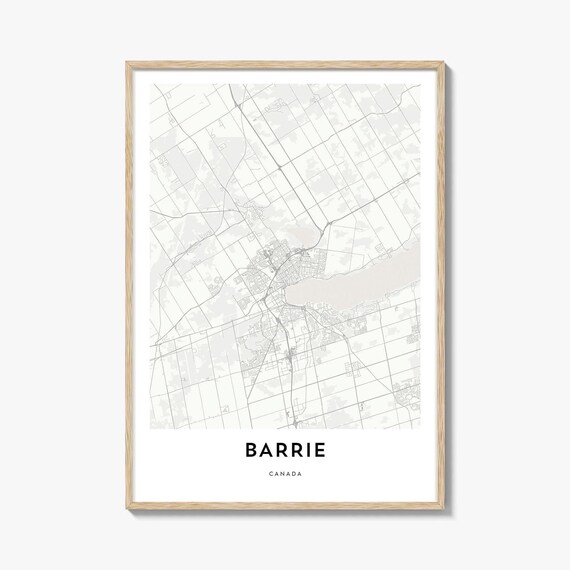 Barrie Canada Minimalist Street Map Ontario Lakeside City Poster