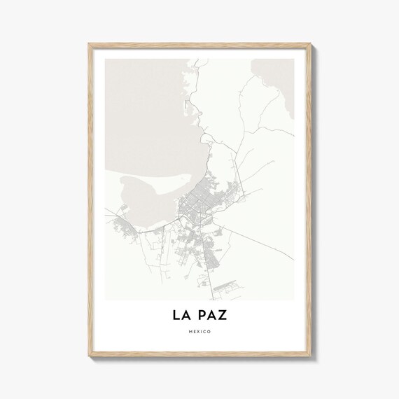 La Paz Mexico Minimalist City Street Map Modern Decor Poster