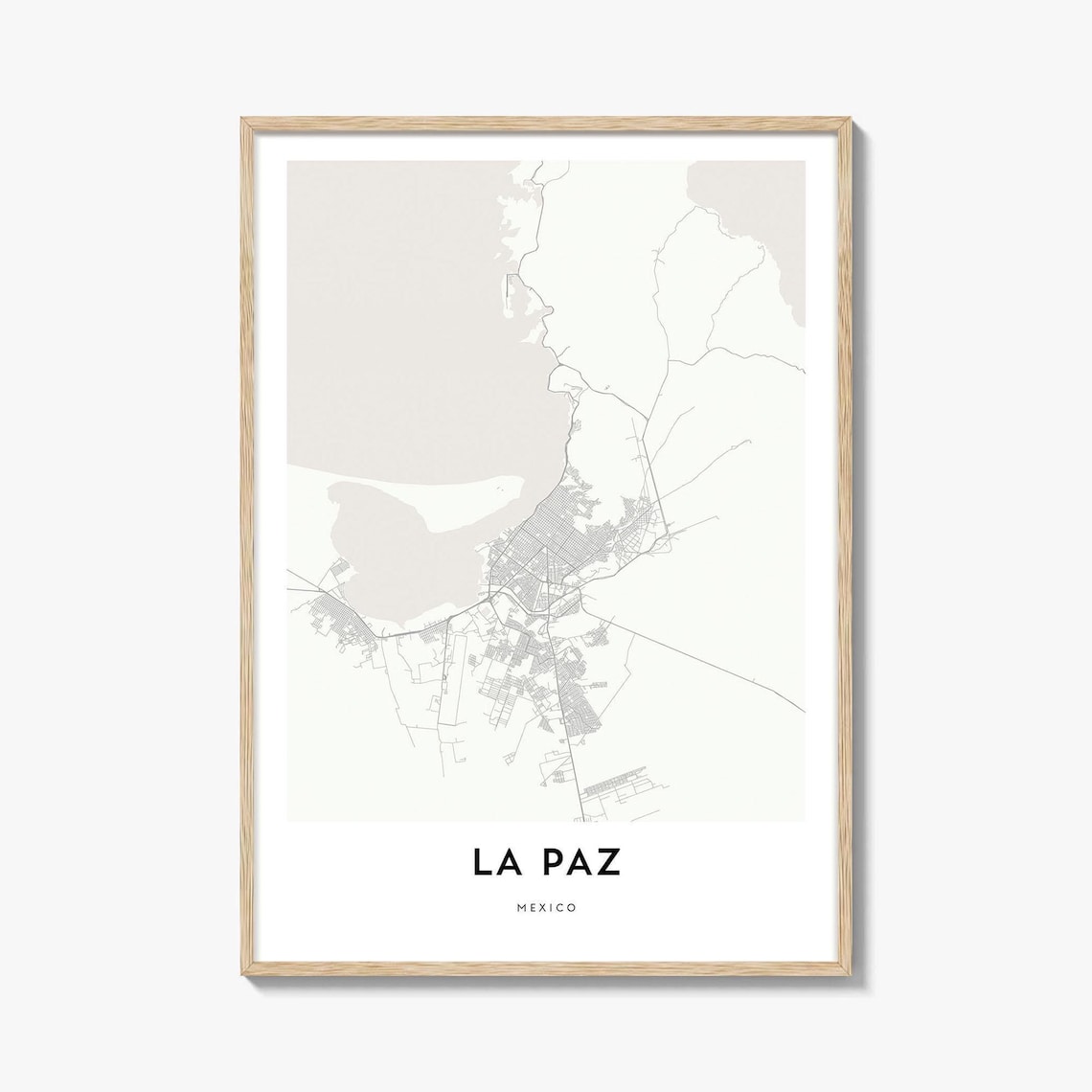 La Paz Mexico Minimalist City Street Map Modern Decor Poster