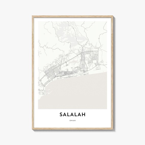 Salalah Oman Arabian Sea Dhofar Coast Minimalist City Map Poster