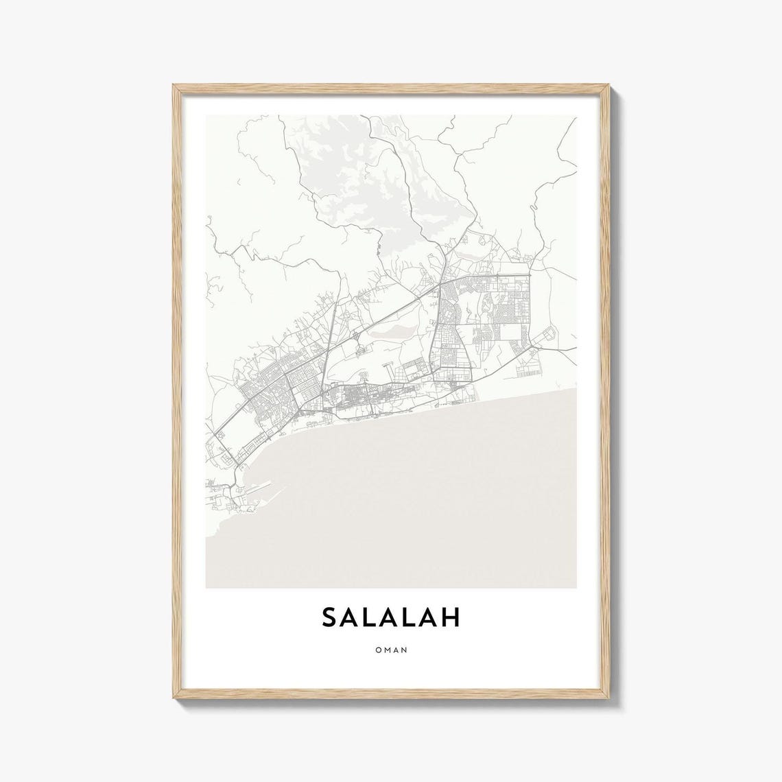 Salalah Oman Arabian Sea Dhofar Coast Minimalist City Map Poster
