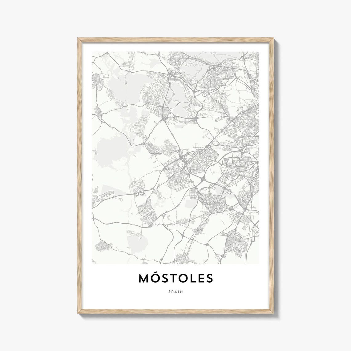 Mostoles Spain Minimalist City Street Map Gift Decor Art Poster