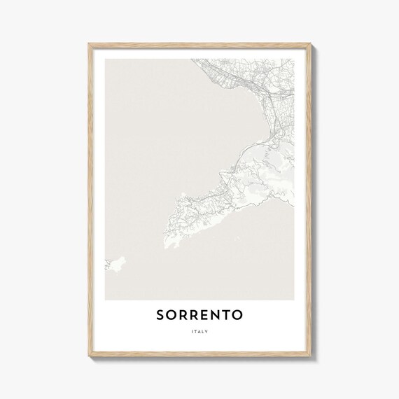 Sorrento Italy Minimalist City Map Poster Coastal Street Art