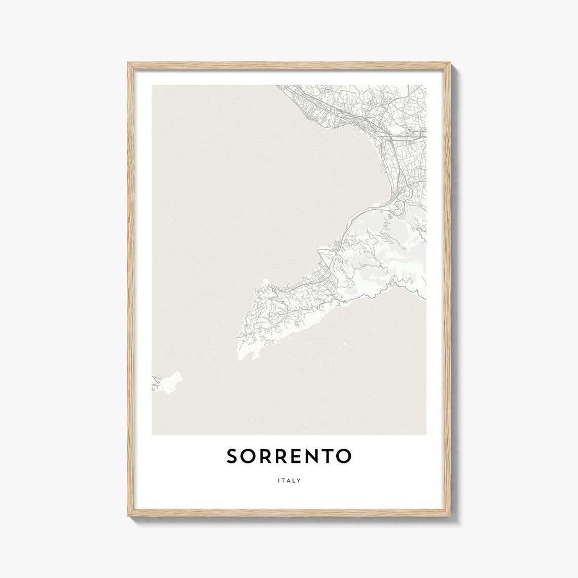 Sorrento Italy Minimalist City Map Poster Coastal Street Art
