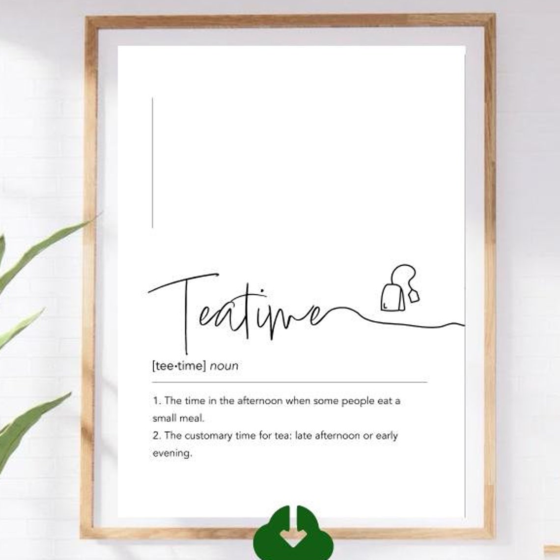 Teatime Dictionary Definition White Script Afternoon Tea Art Poster - Image 4