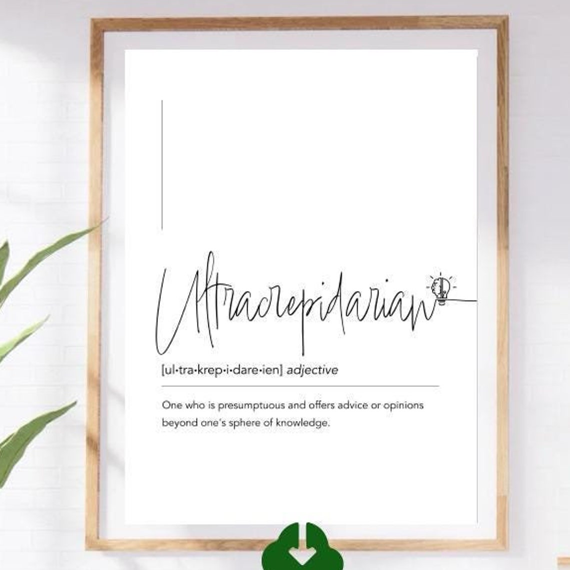 Ultracrepidarian Script Definition Black Witty Know It All Poster - Image 4